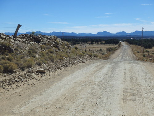GDMBR: The El Malpais Range, Cebolla Wilderness Mountains, and the Acoma Pueblo Reservation Mountains.